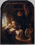 Gerard Dou Reading the Bible oil on canvas